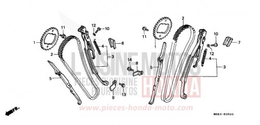 CAM CHAIN/TENSIONER XRV650J de 1988